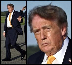 Trump with new dark hair
