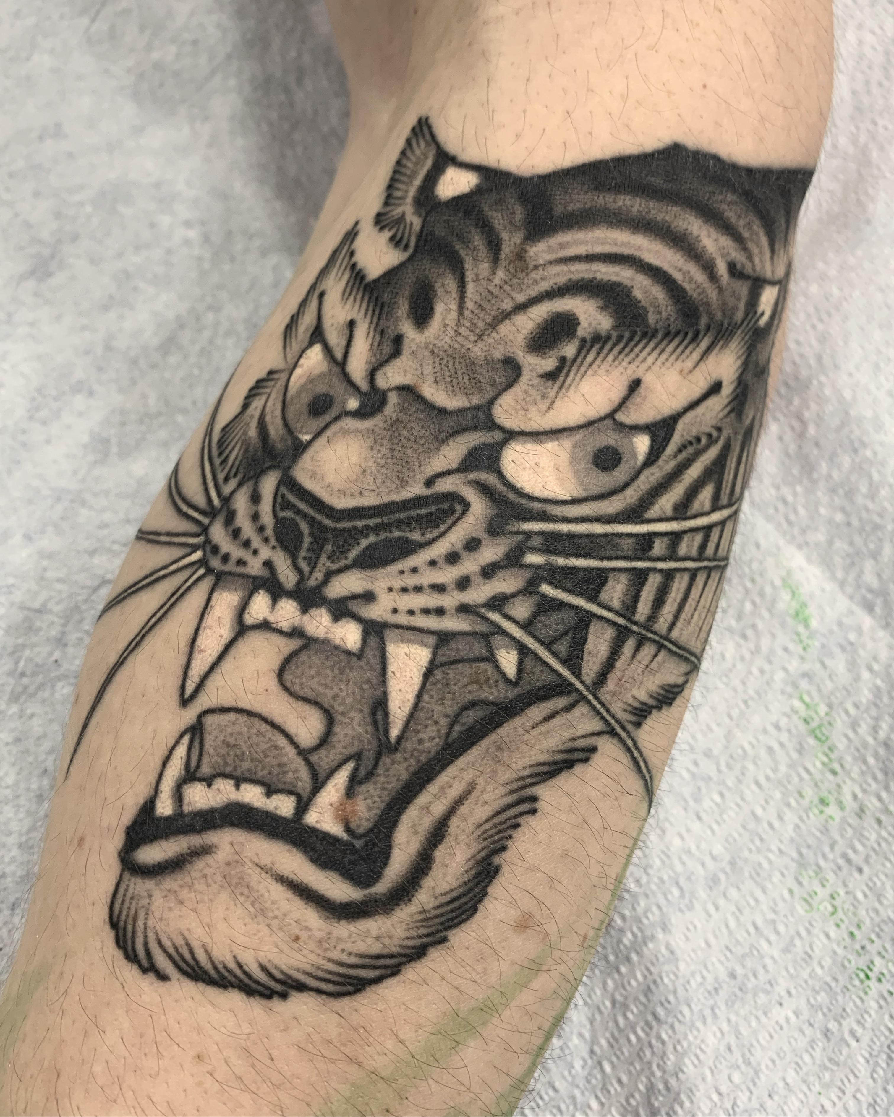 Black And Grey Tattoo Tiger Done By Gabriele Catdosi At Red Point Tattoo London U K Tattoos
