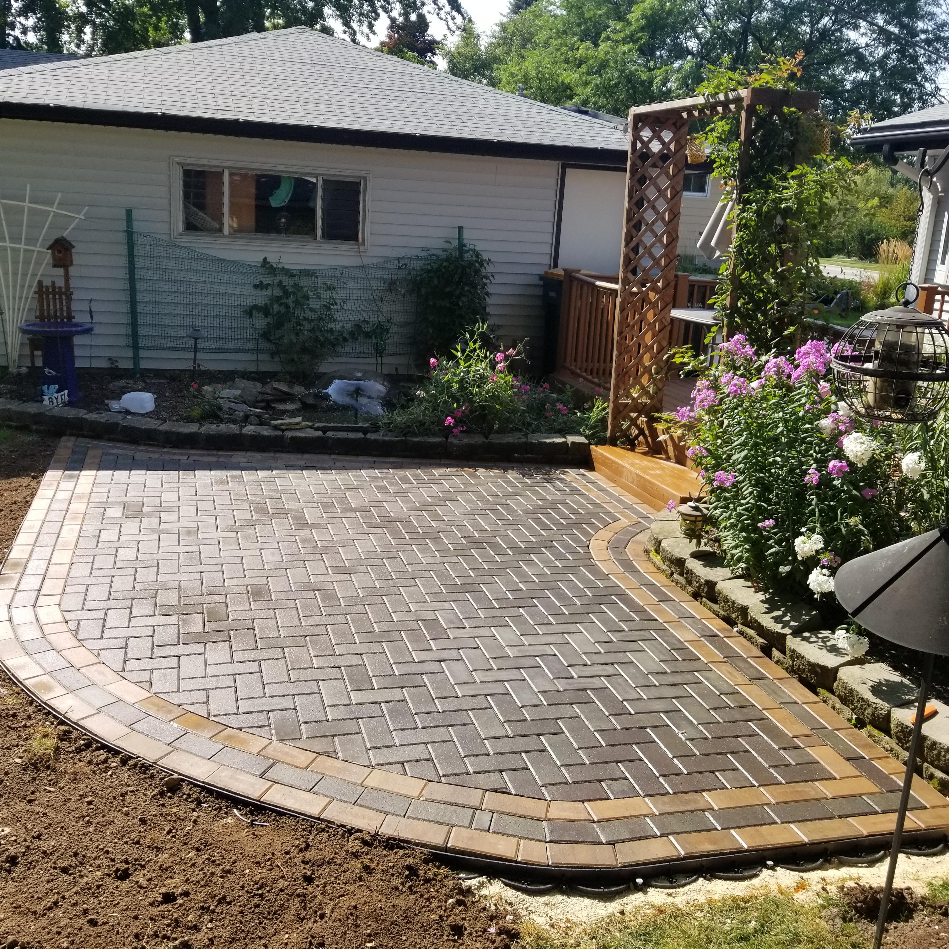Small paver patio installation