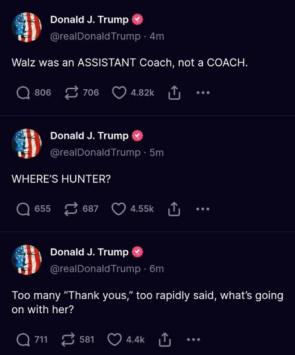Meanwhile the Donald is breaking down
