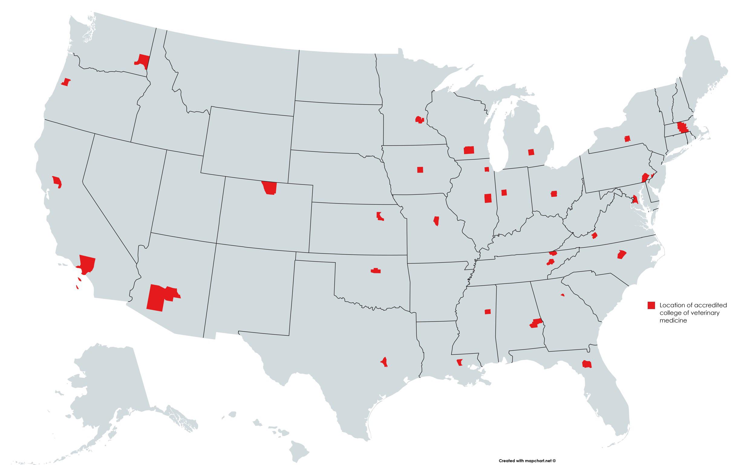 Charting Your Path US Vet Schools Map.