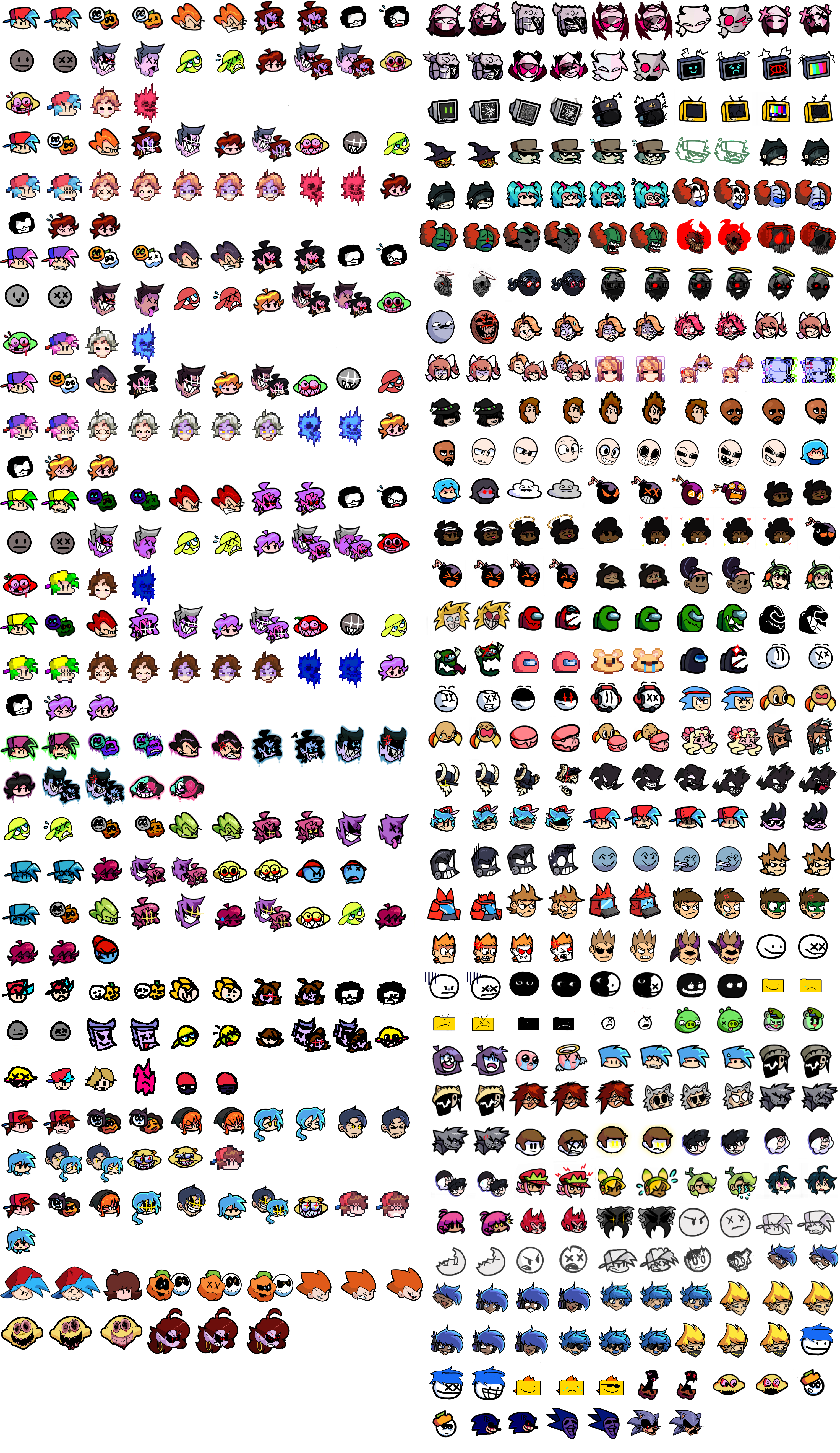 Friday Night Funkin New Icons The latest version of this tool now comes with icon-grid support so now you can add your characters icons into the icon grid provided in the game files of FNF.