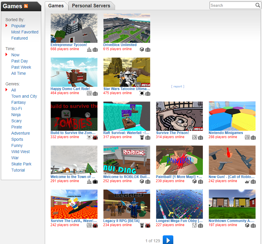 The Front Page Of Roblox On A Random Day In 2012 R Roblox 
