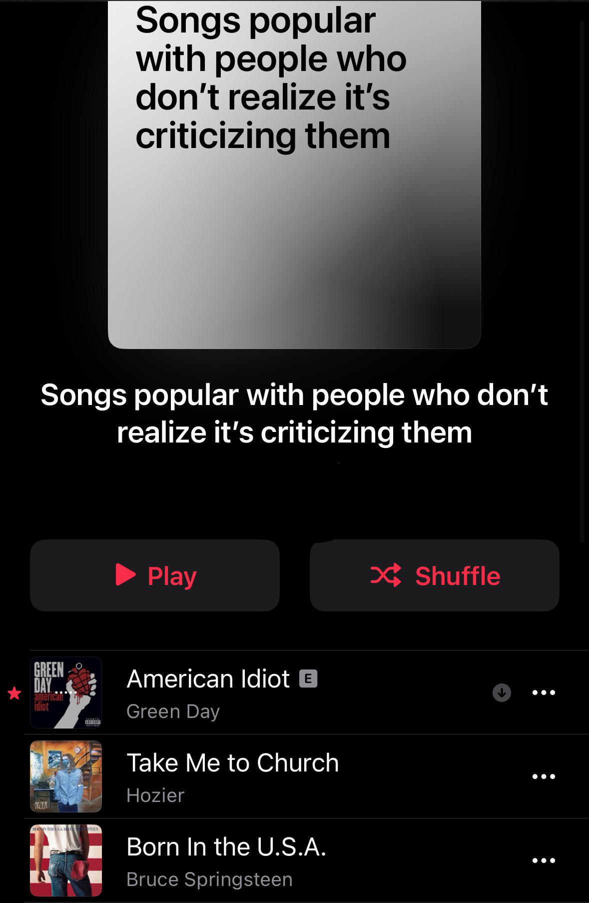 那些没意识到歌在损他们的人爱听的歌: rweirdspotifyplaylists