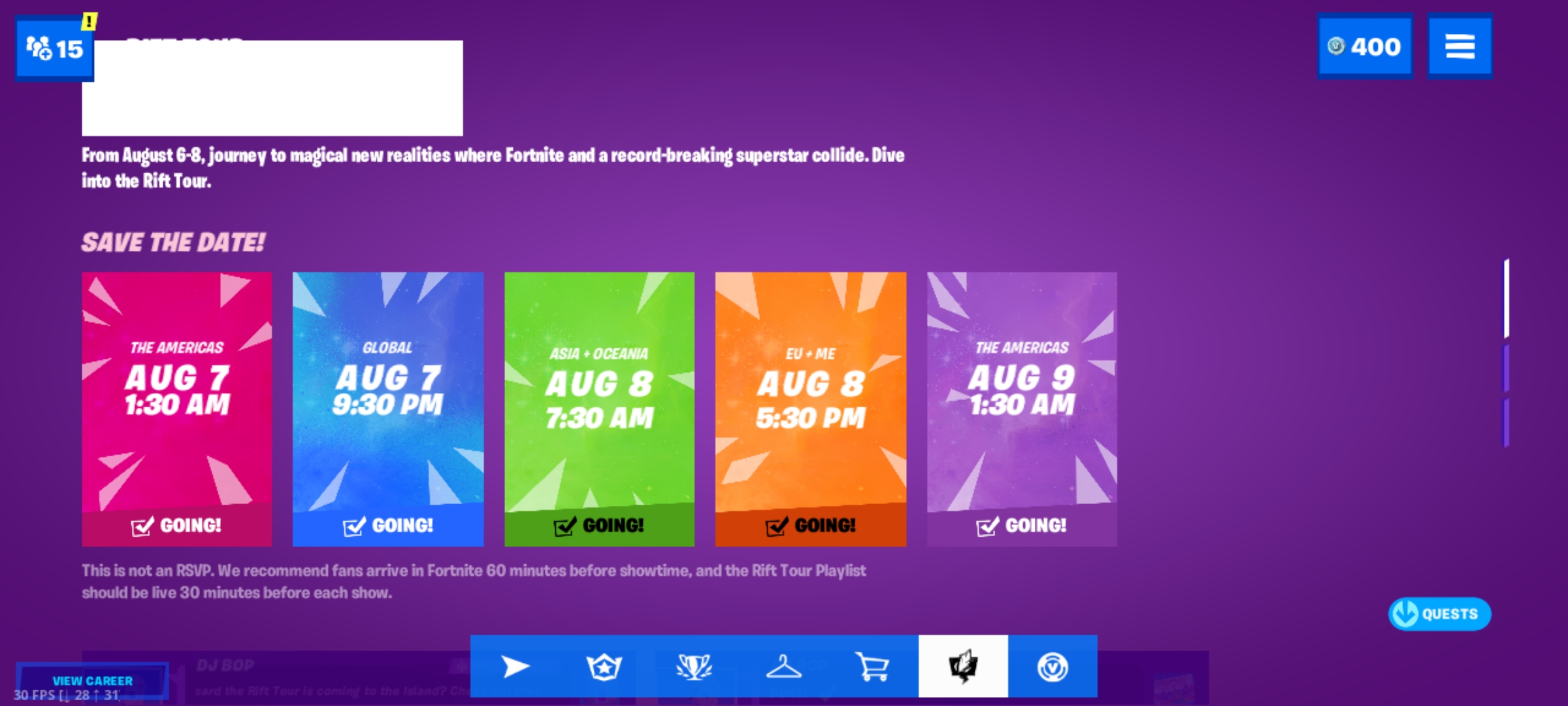 В рамках своего тура loud kids on tour они впервые выступят в россии с живым концертом! Rift Tour Is Broken On Mobile Please Fix It R Fortnitemobile