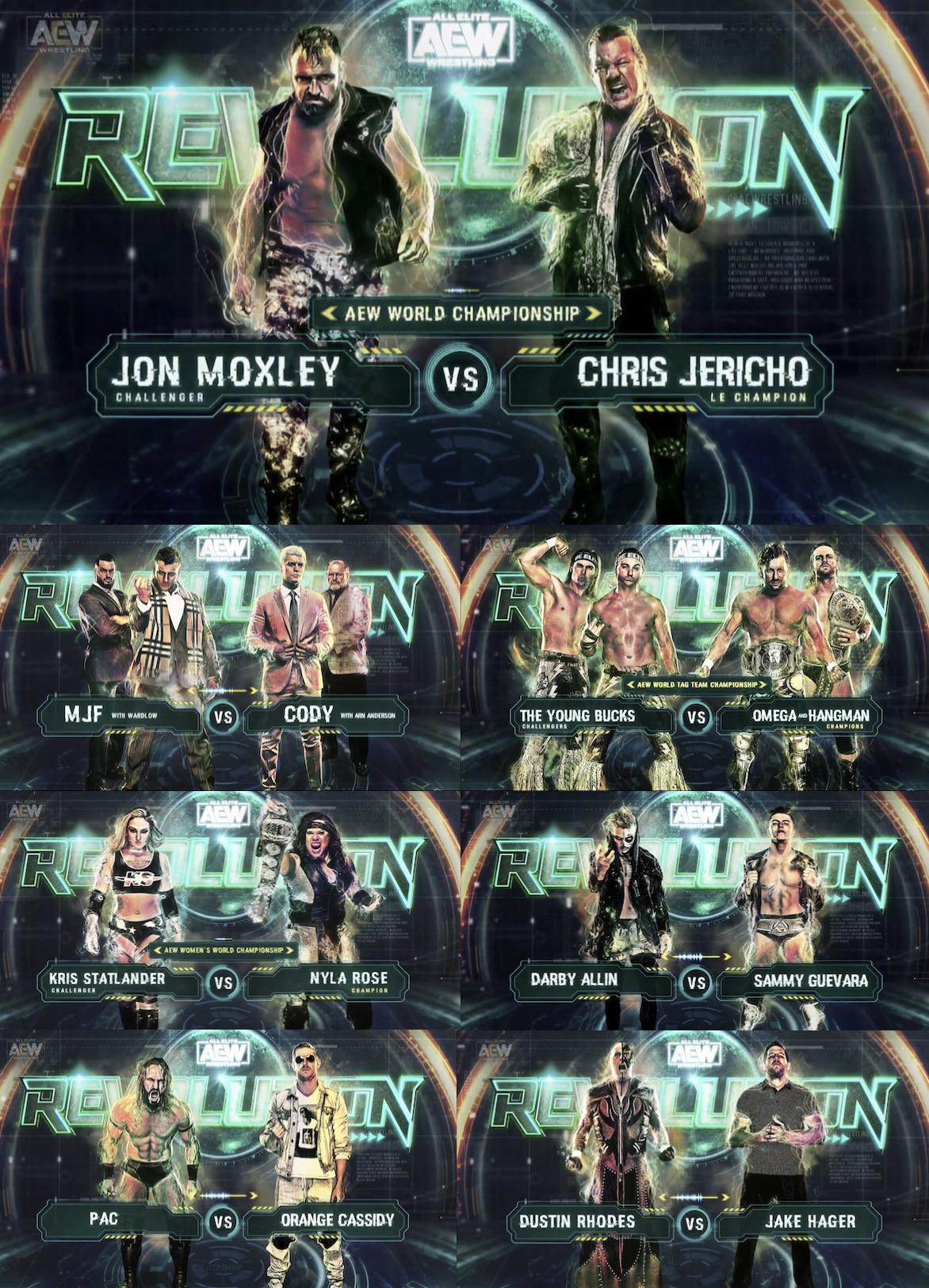 Updated 03/31/21 denis tangney jr. AEW Revolution Match Card | 8PM ET / 7PM CT : SquaredCircle