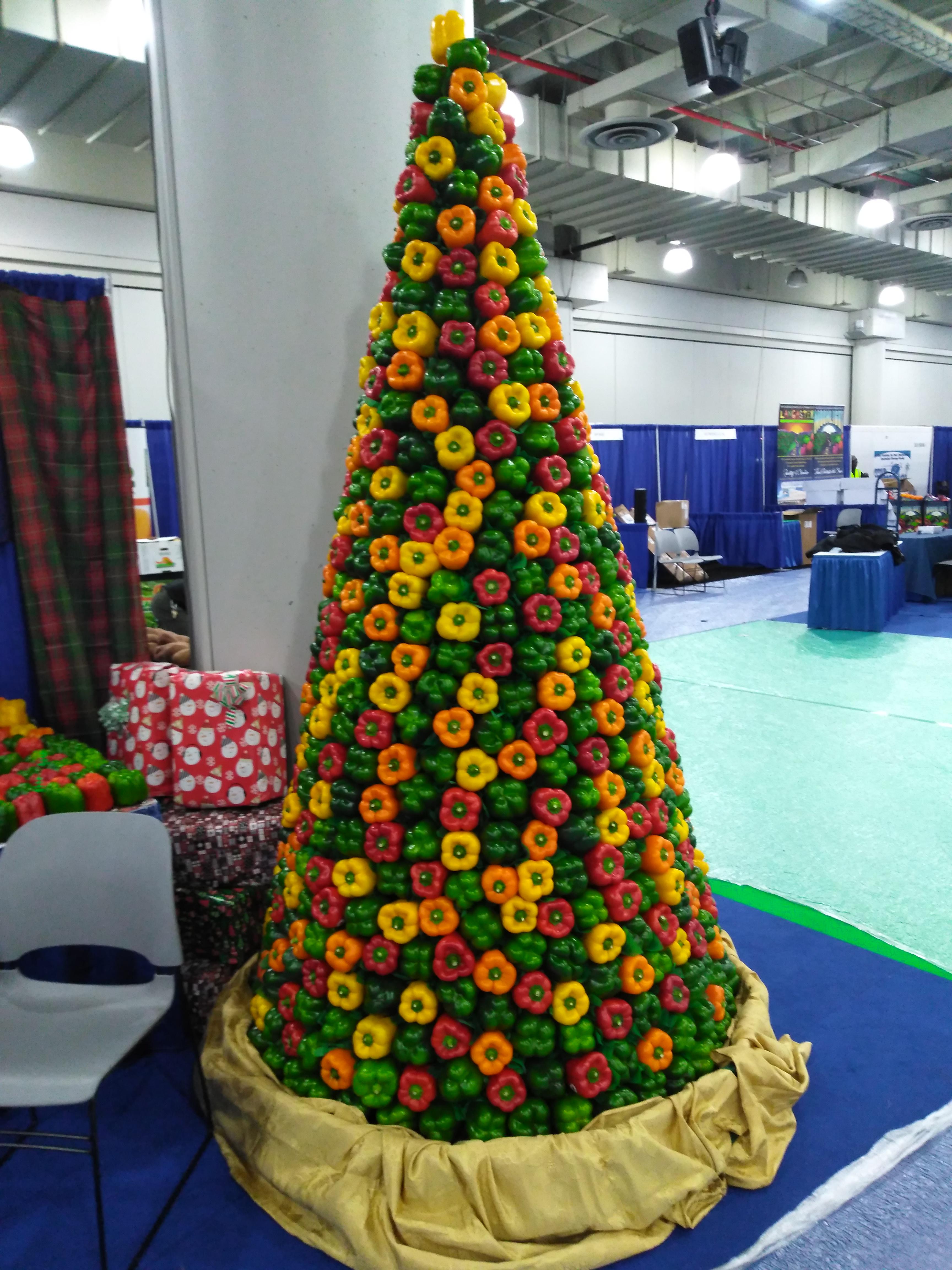 The value of christmas trees from denmark and norway has fallen. 12 Foot Christmas Tree Made Entirely Out Of Bell Peppers Mildlyinteresting