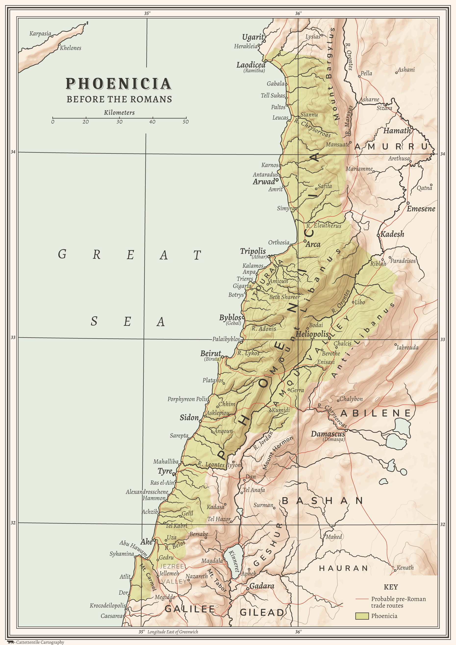 Phoenician Map The Of Phoenicia A Home 