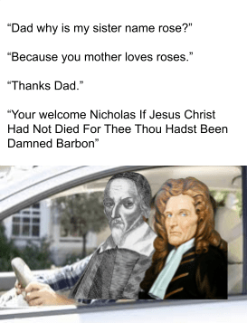 Praise-god barebone named his son well