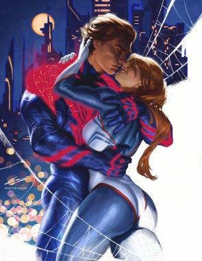 Miguel O’Hara and original Spider character art by Enzo Fernandez Art