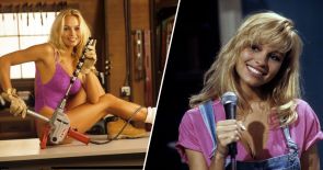 Pamela Anderson, as "Tool Girl" Lisa, on Tool Time, on Home Improvement, 1991