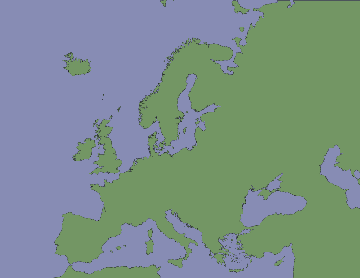 Blank Europe Map No Borders 