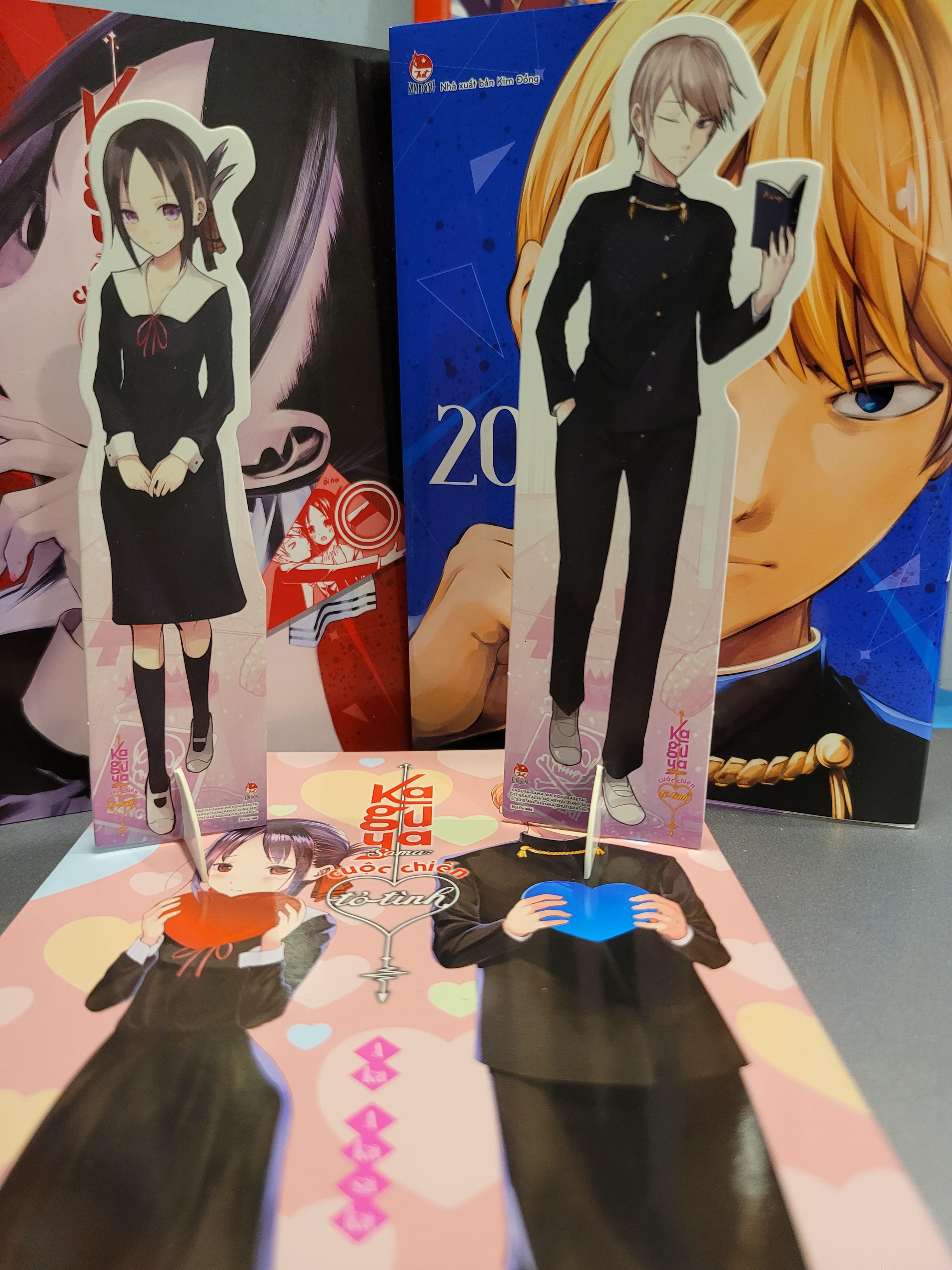 Remember when I took a photo with Kaguya and Miyuki during the vacation?  They later put down those 2 standees as manga gift, and they're in my room  now! : r/Kaguya_sama