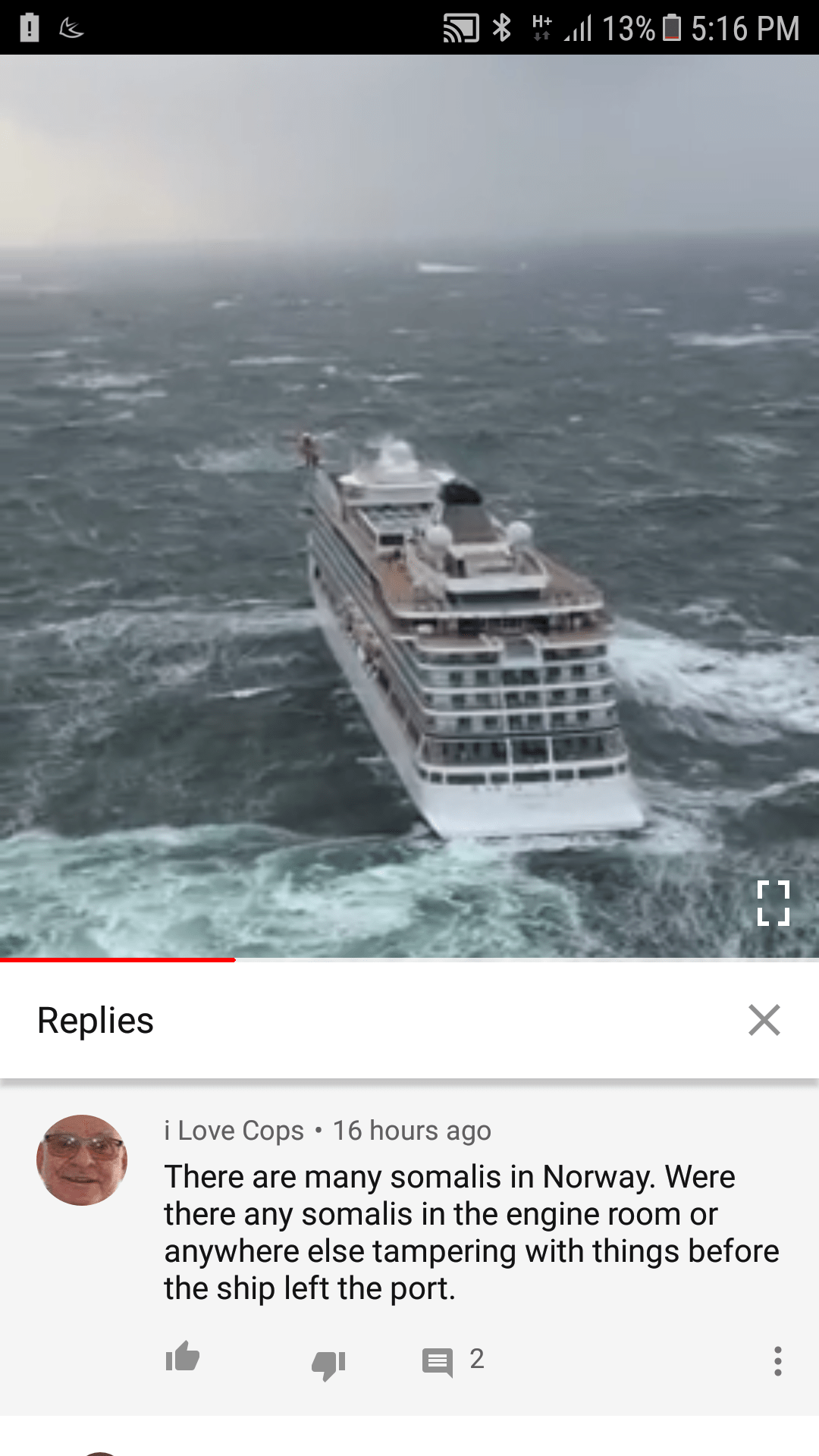 On A Video Of People Neing Rescued From The Viking Sky