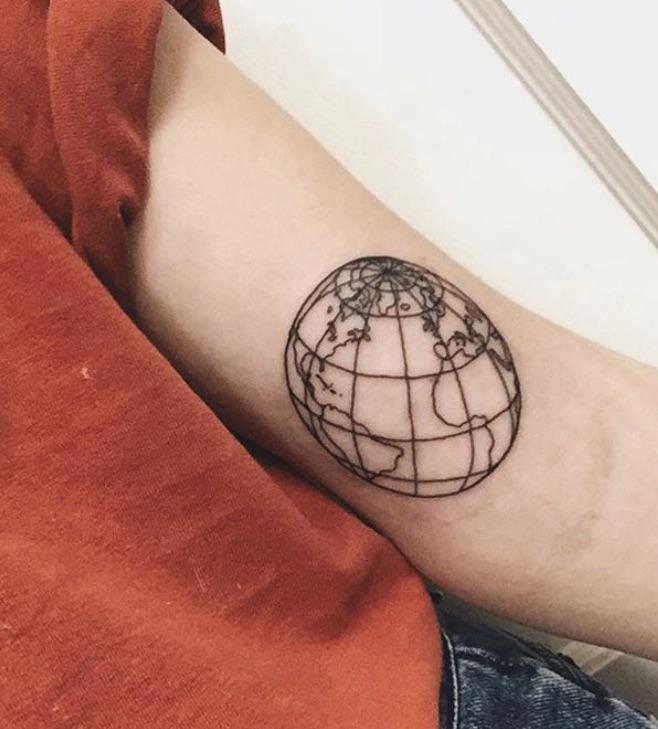 Globe by erica at benchmark tattoo in duluth, mn!