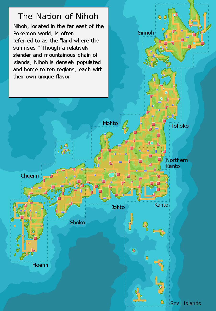 Pokemon Sinnoh Region Map 