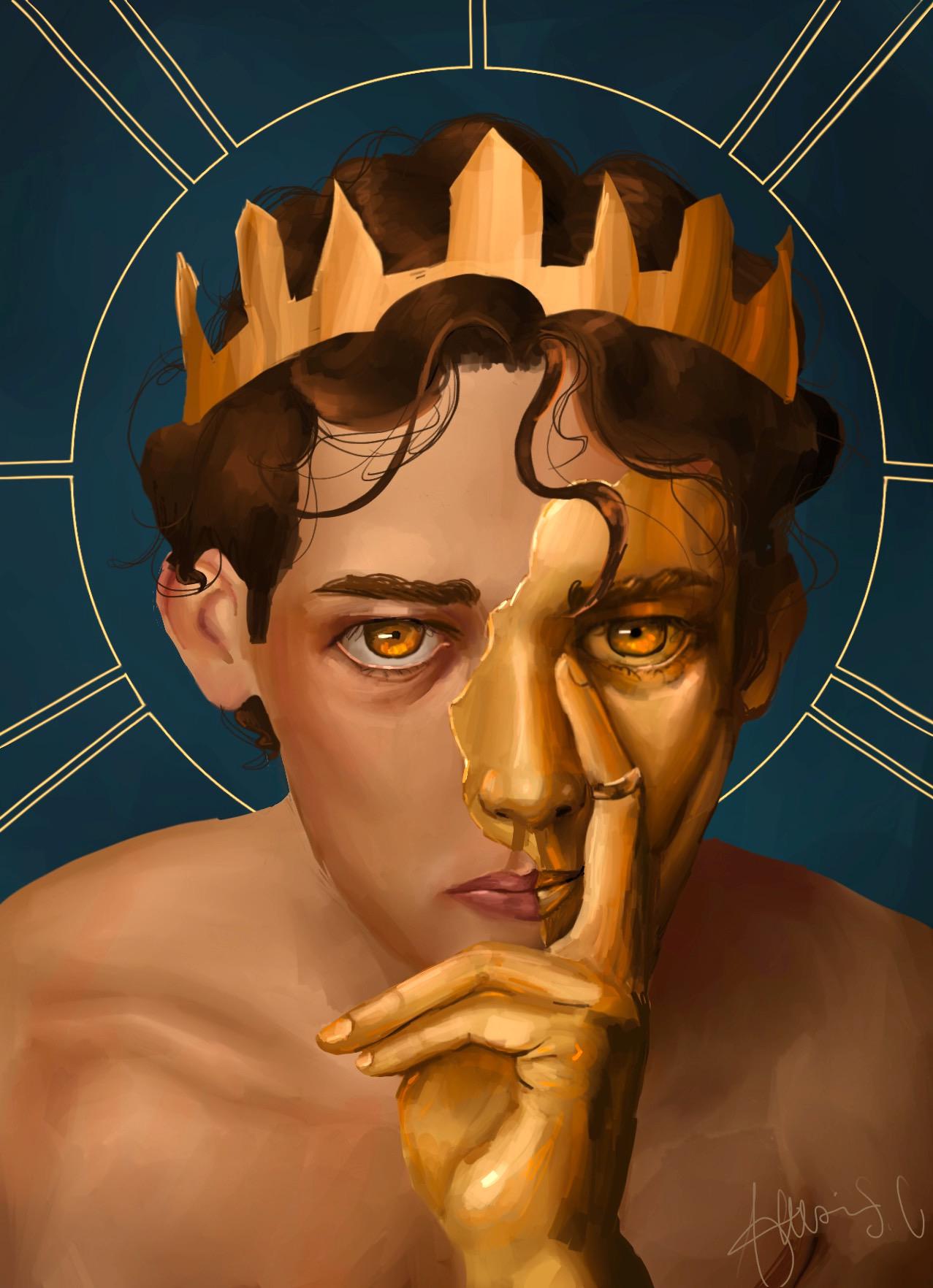 A drawing i made inspired by the myth of king midas :d