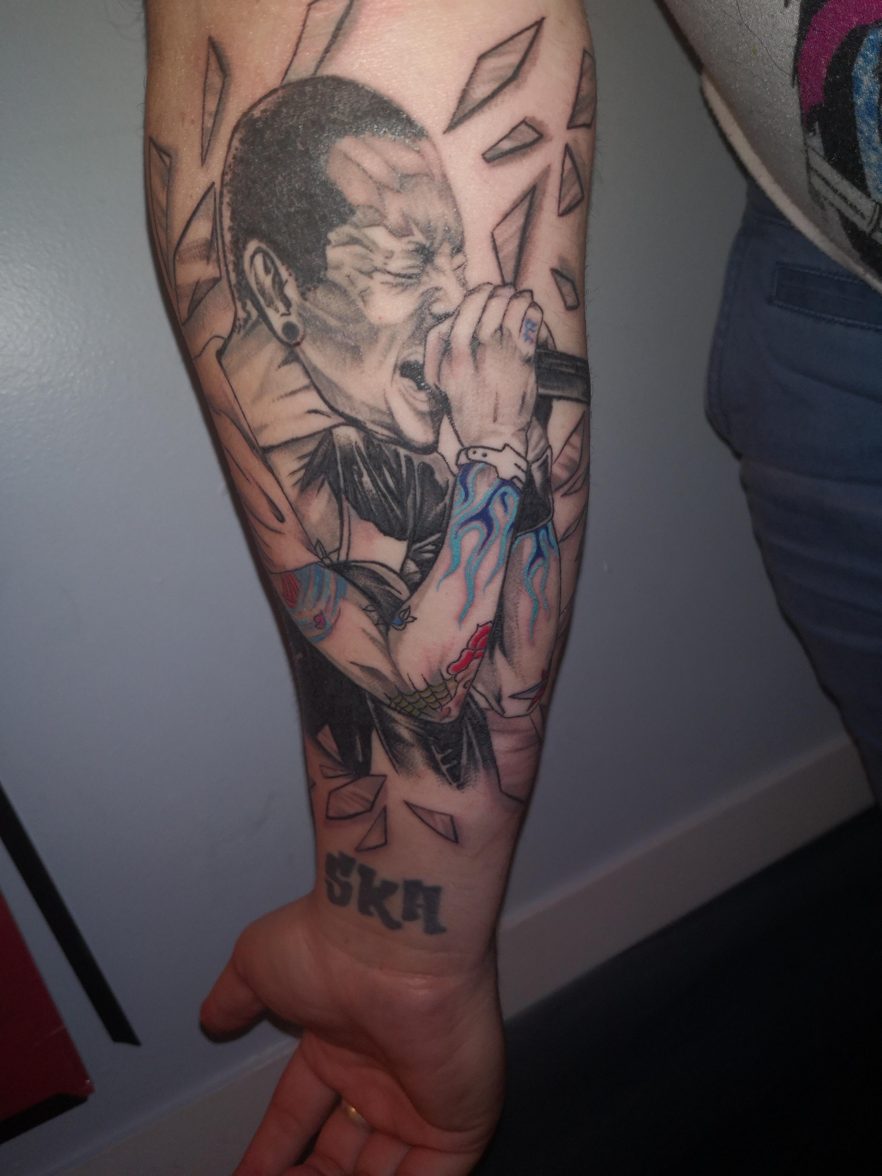 Finished The Chester Bennington Part Of My Sleeve By Amanda At Infinite Tattoo In Montreal Quebec Tattoos