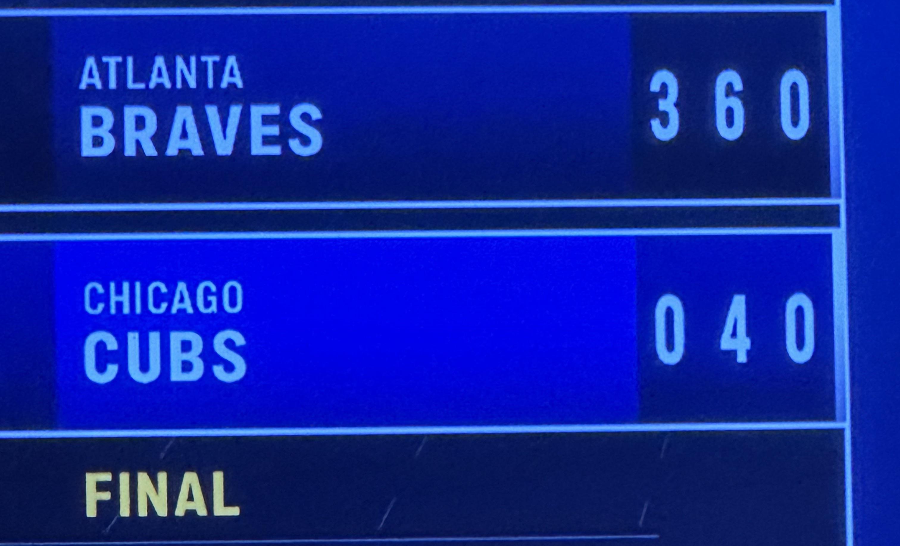 Final Score According To Post Game Show R Braves 