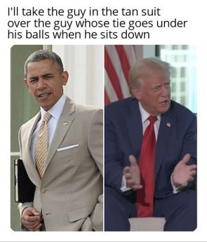 Your stupid ties are too long, Donald