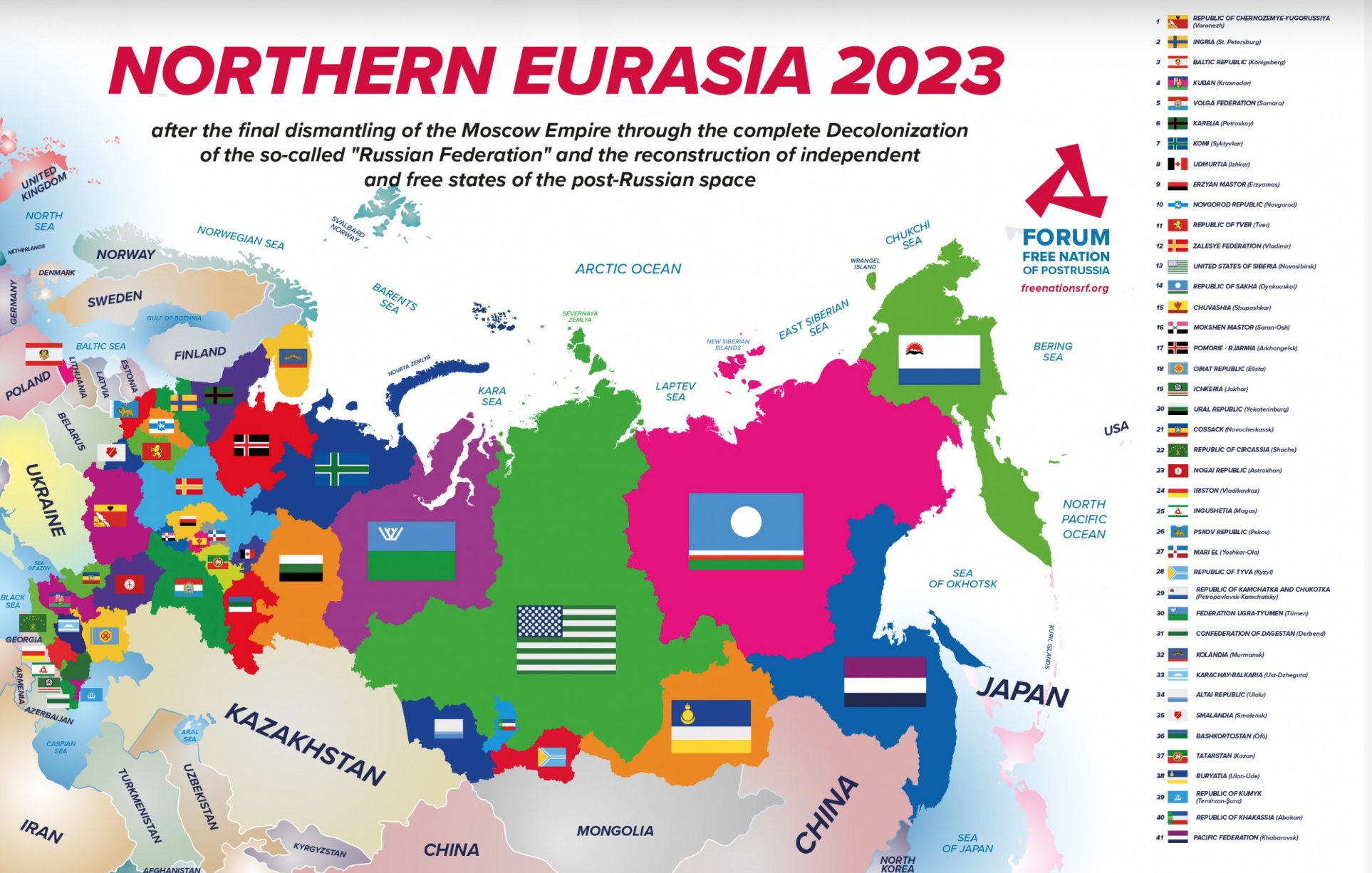 Detailed Regions Map Of Russia In Russian Russia Ukraine In Maps 