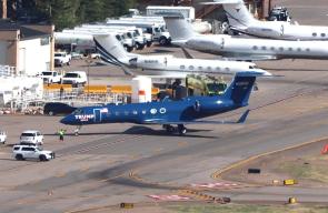 Epstein’s old plane with Trump 2024 emblazoned on the side