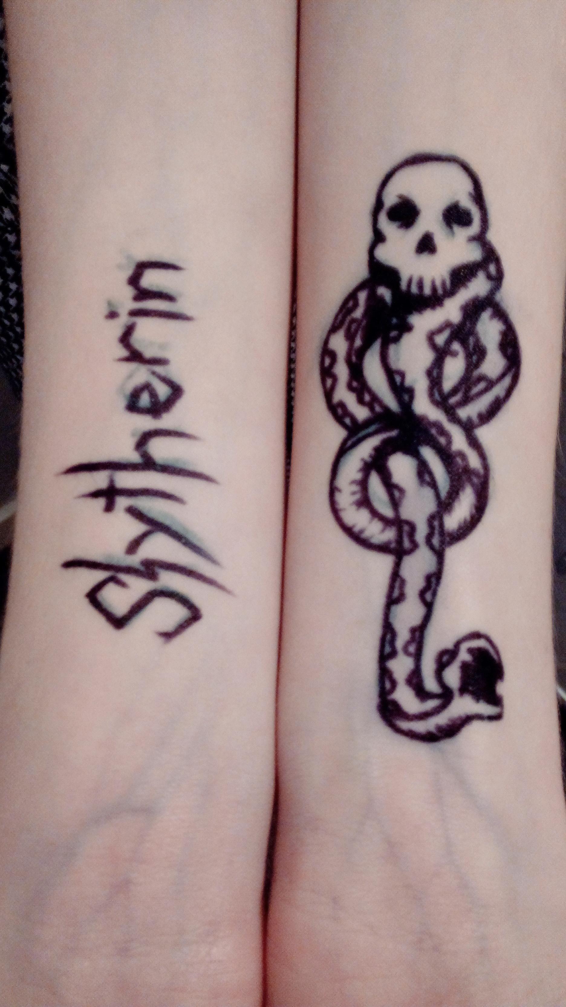 At Home Diy Tattoos I Drew Them Myself On Myself Quite The Task But I Did It So Proud R Harrypotter