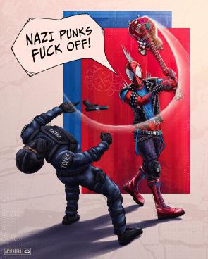 Spider-Punk says Hi – Art by me @AkiTheFull