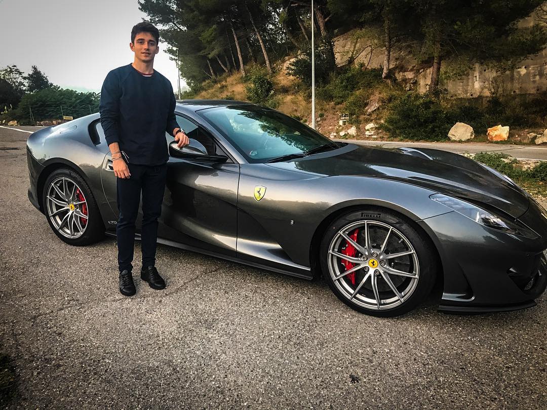 Charles Leclerc With The Gift From Ferrari For His 20th