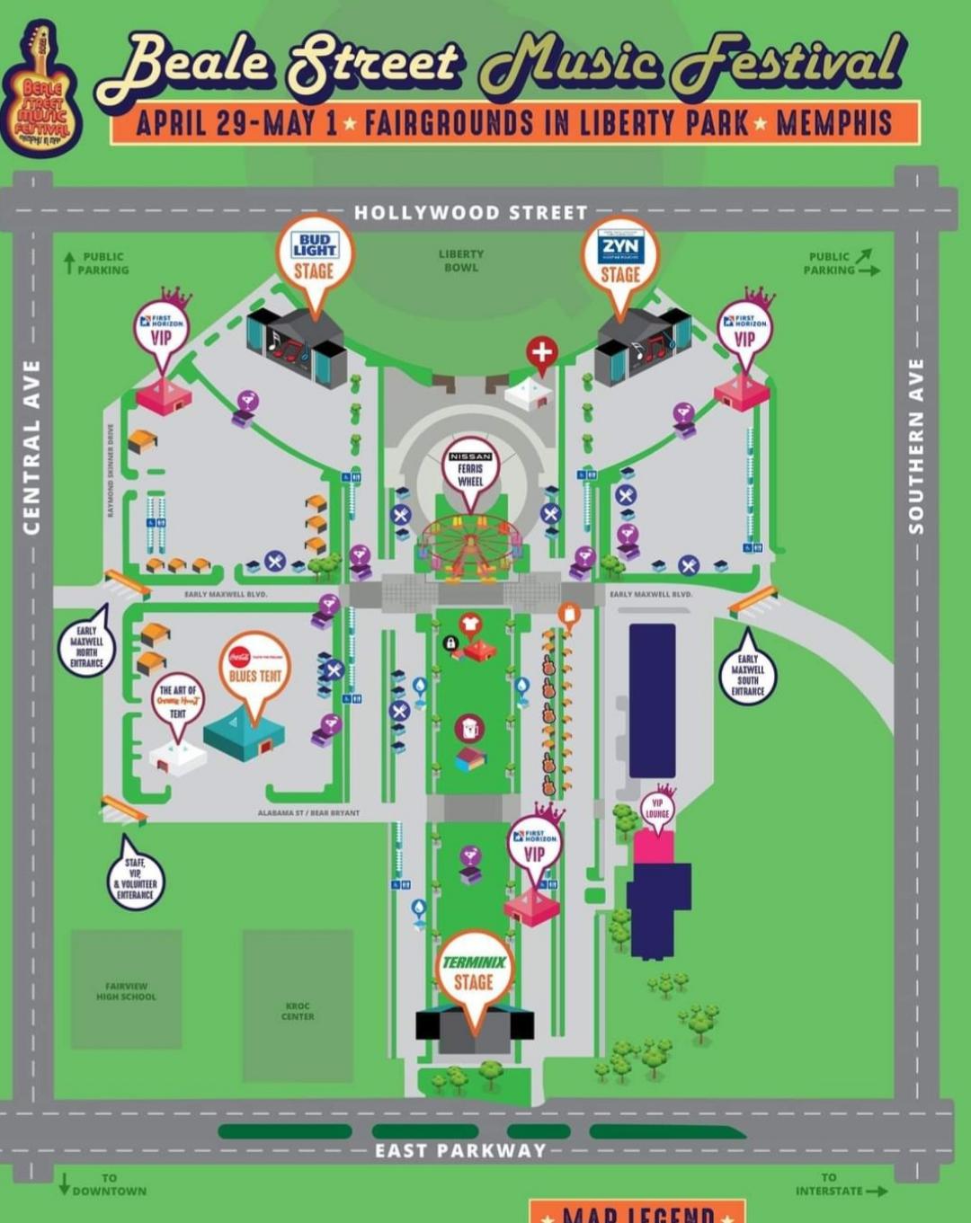 Beale St Memphis Map Printable 