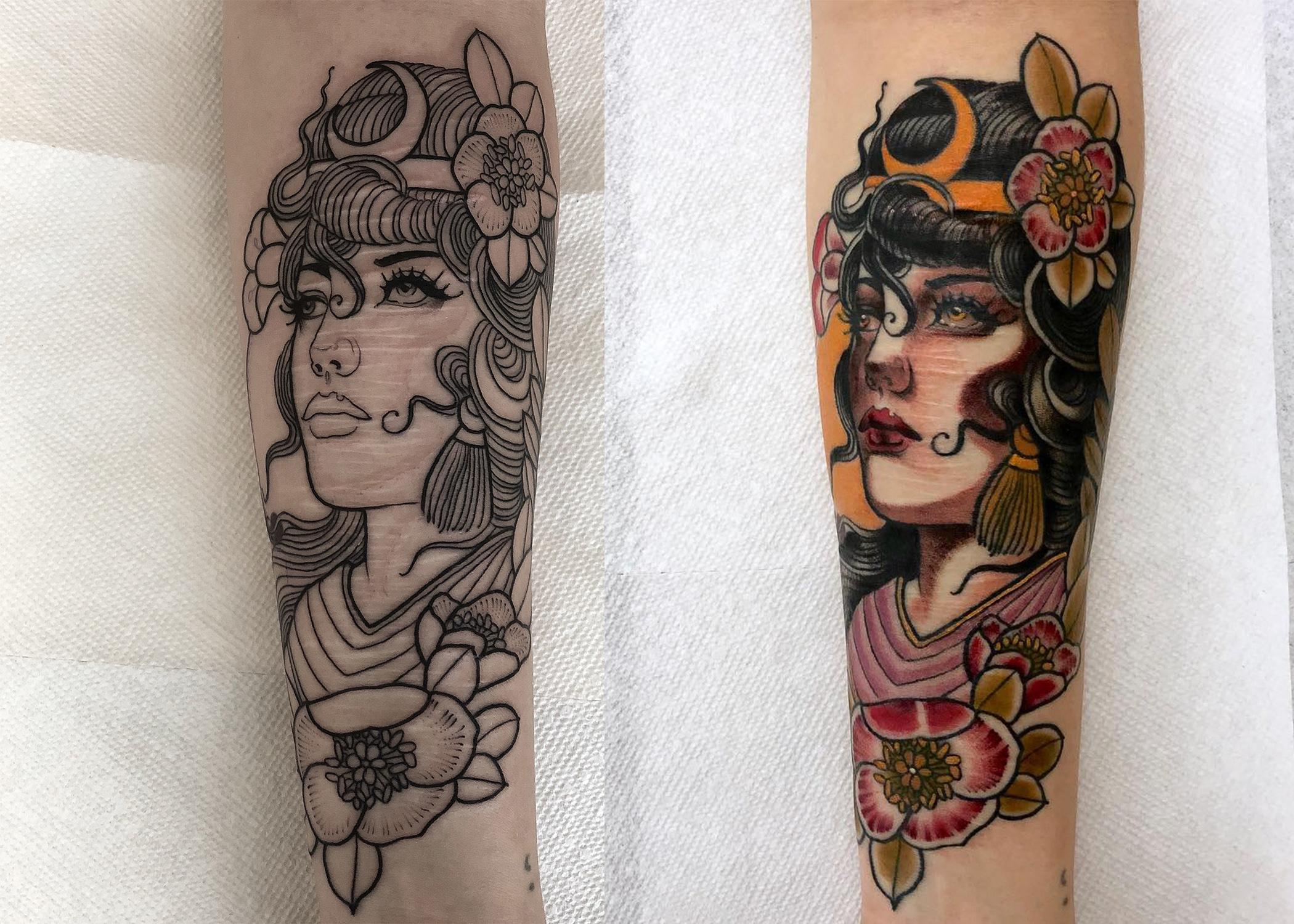 Moon Goddess Self Harm Scar Cover Up Done By Robert J At Third Eye Tattoo In Jacksonville Fl Tattooantra