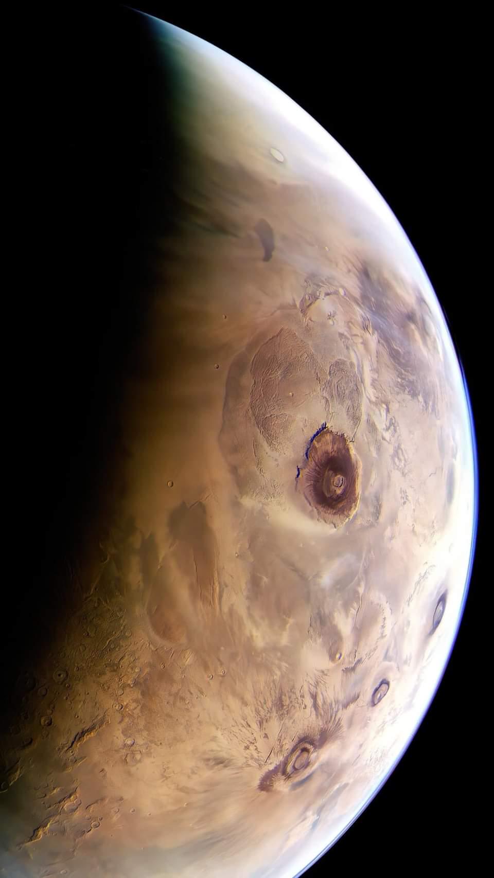 This is what the tallest mountain in the solar system looks like from  space. : rspaceporn