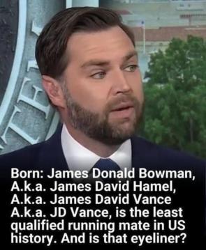 Over the course of his 39 years, Vance’s first, middle, and last names have all been altered in one way or another, very Weird.