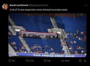 A lot of Trump supporters came dressed as empty seats
