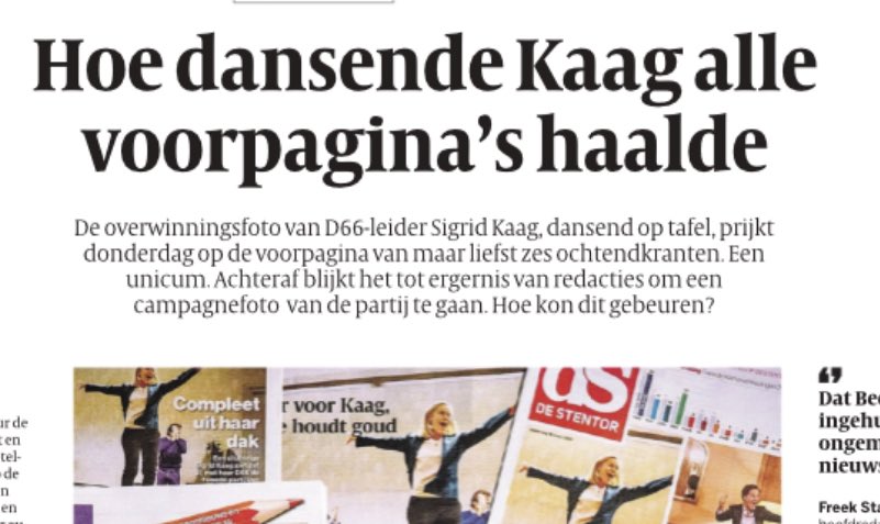 Ze sprong op tafel en begon te dansen. Iconische Foto Dansje Sigrid Kaag Blijkt Regelrecht Afkomstig Uit De Pr Fabriek Van D66 R Forum Democratie