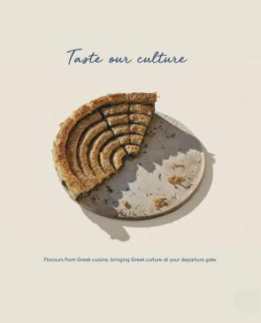 Ad for the greek cuisine at the Athens International Airport