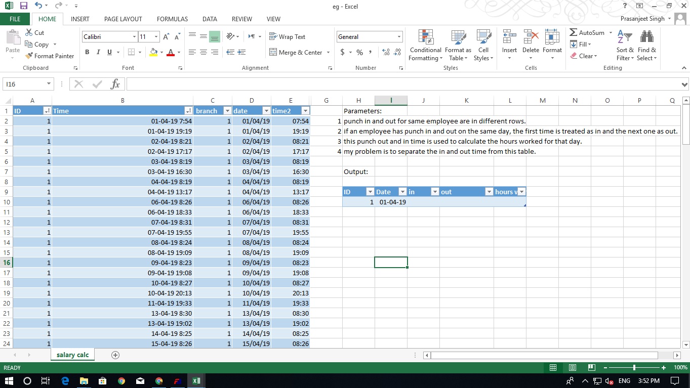 Need A Formula To Separate Out Sign In And Sign Out Times