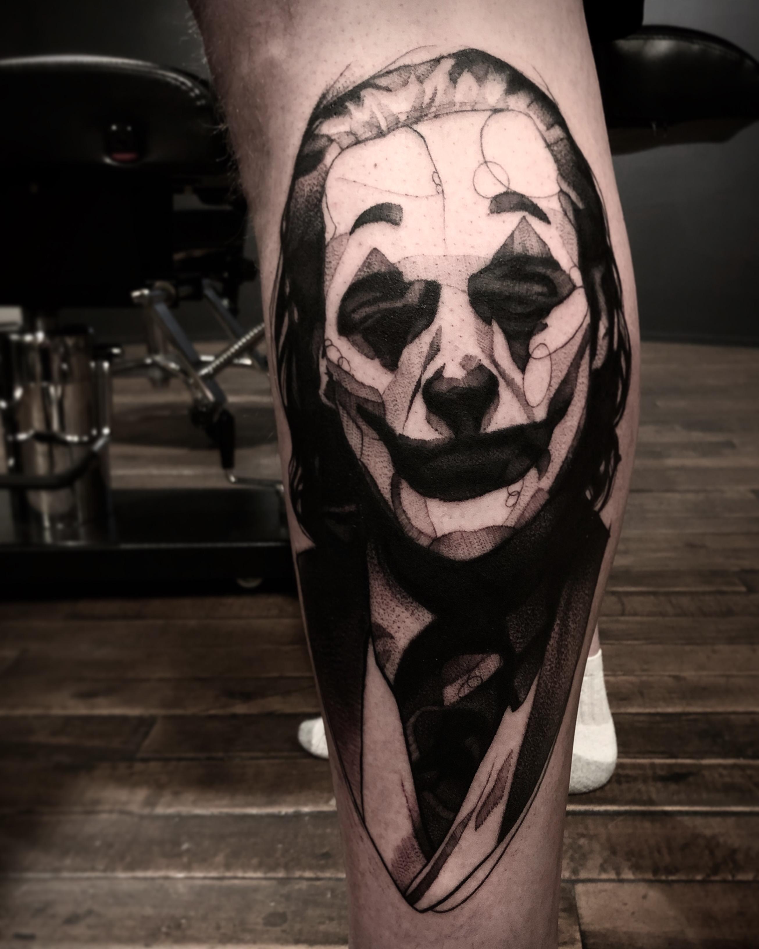 Did This Blackwork Joker Tattoo Today And Figured You All Might Appreciate It Joker