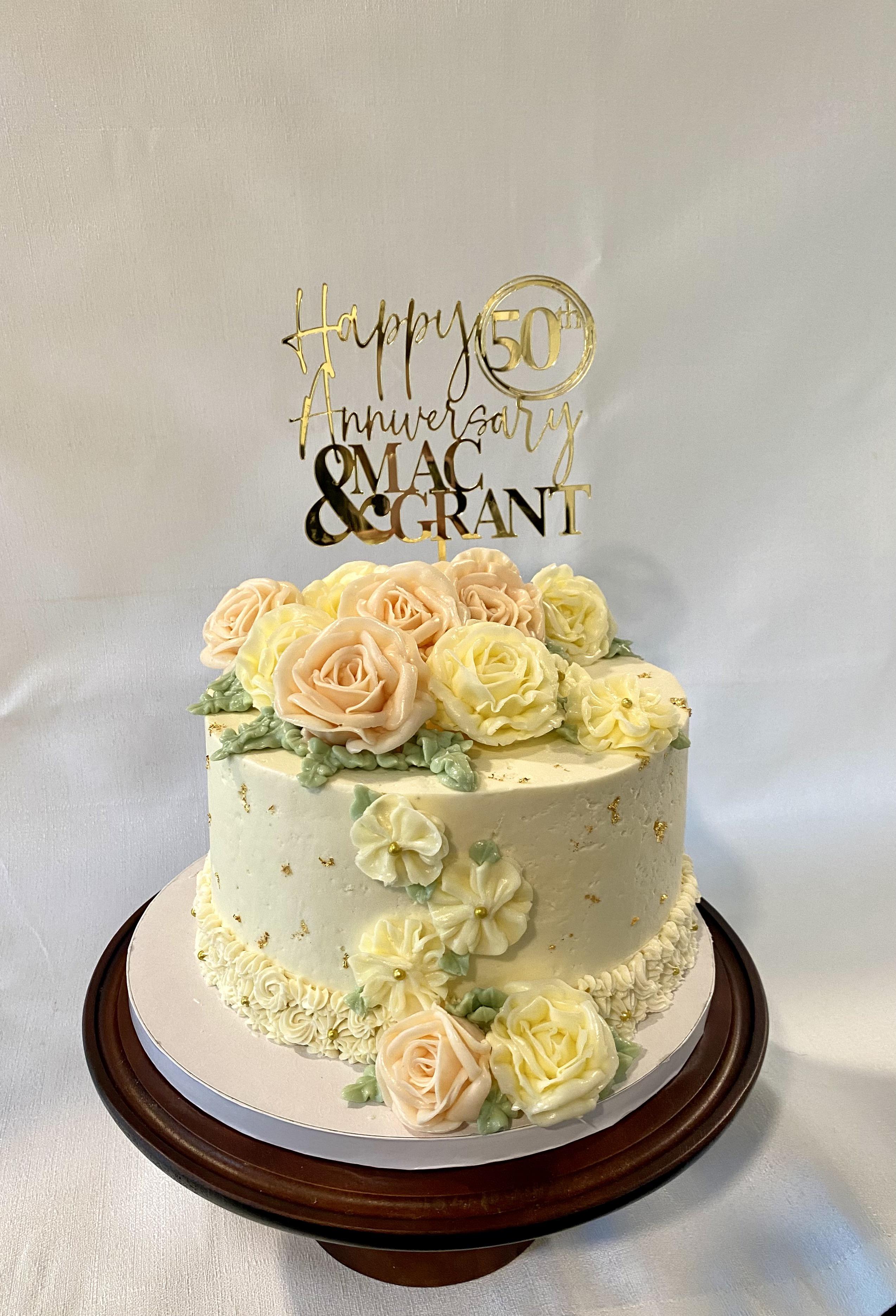 Elegant 50th birthday cakes