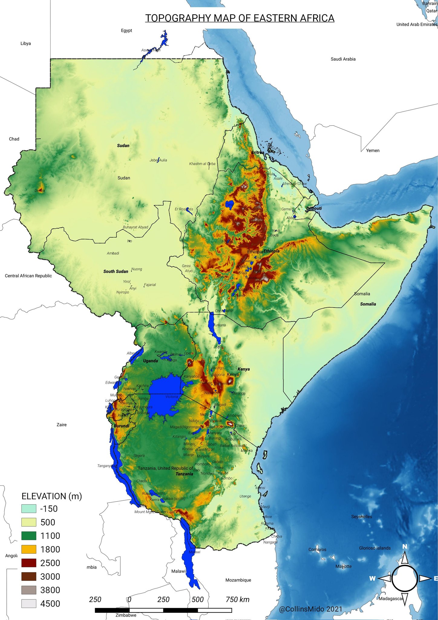 Detailed Map Of East Africa 