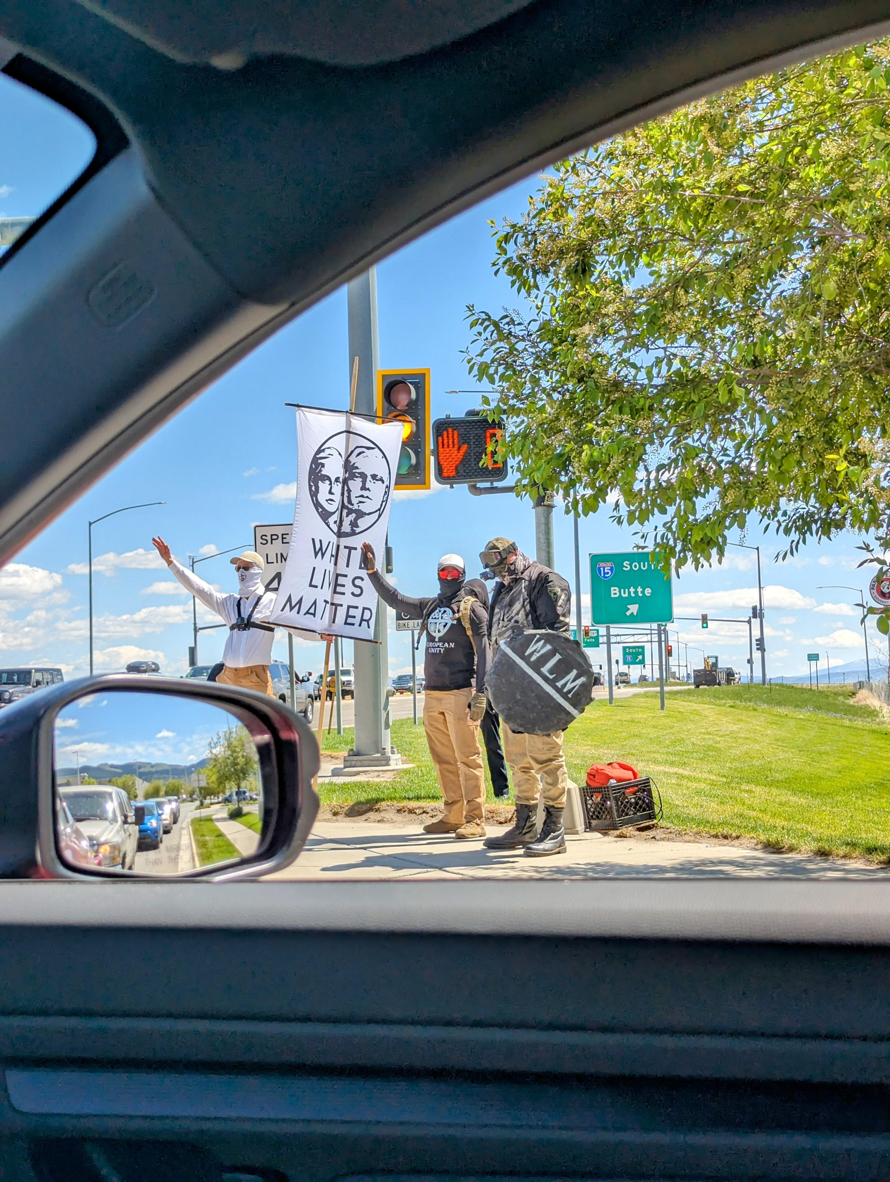 Take off the masks you cowards. And then get out. Youre not welcome here.  : rhelena