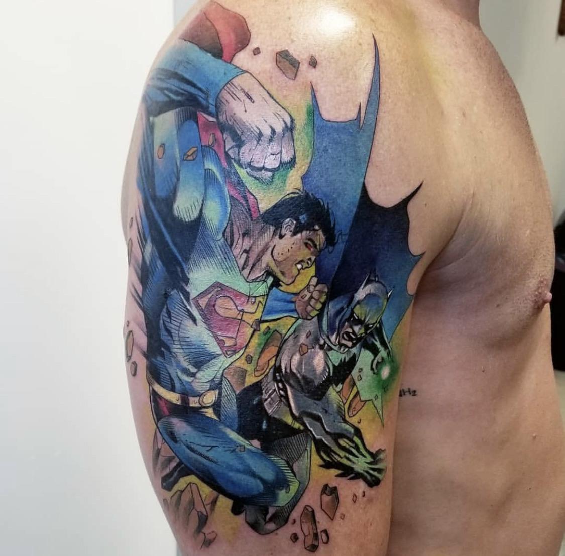 Batman x superman tatuagem Batman V Superman Tattoos Tattoo Ideas Artists And Models