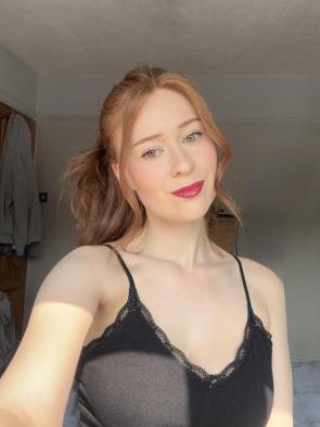 Red hair red lips