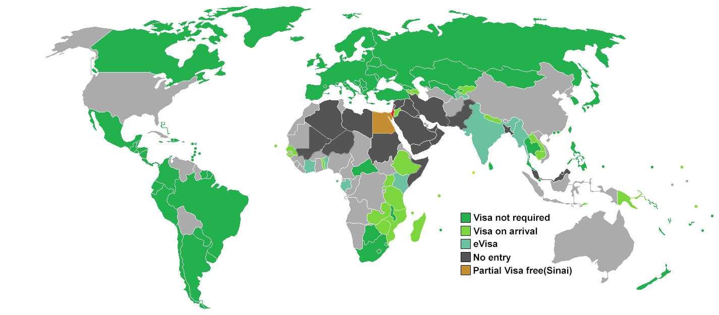 Israeli citizens visa requirements