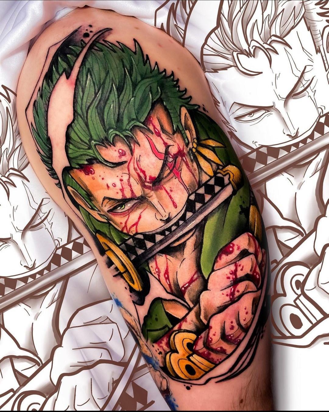 Just Got A Zoro Tattoo Done Today! Also A Luffy I Did Some Time Ago, Thought You Guys Might Like It : R/Onepiece 1355_x_1080_jpg