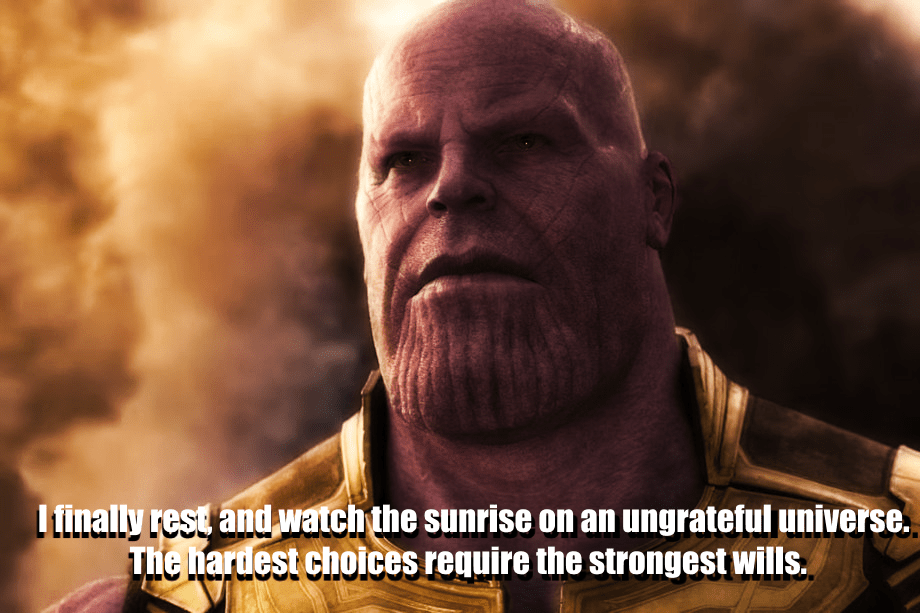 Where are they? answer the question. the universe required correction. A great quite from a film filled with great quotes. : thanosdidnothingwrong
