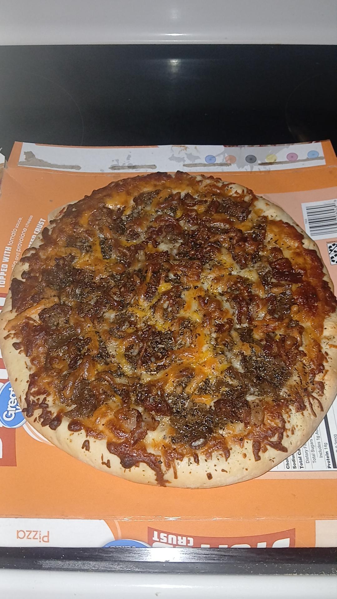 I cooked up some frozen steak sheets and put them on a stuffed crust pizza  : rshittyfoodporn