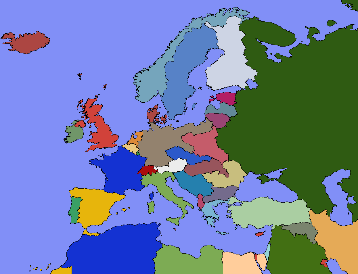 1936 Europe Blank Map 