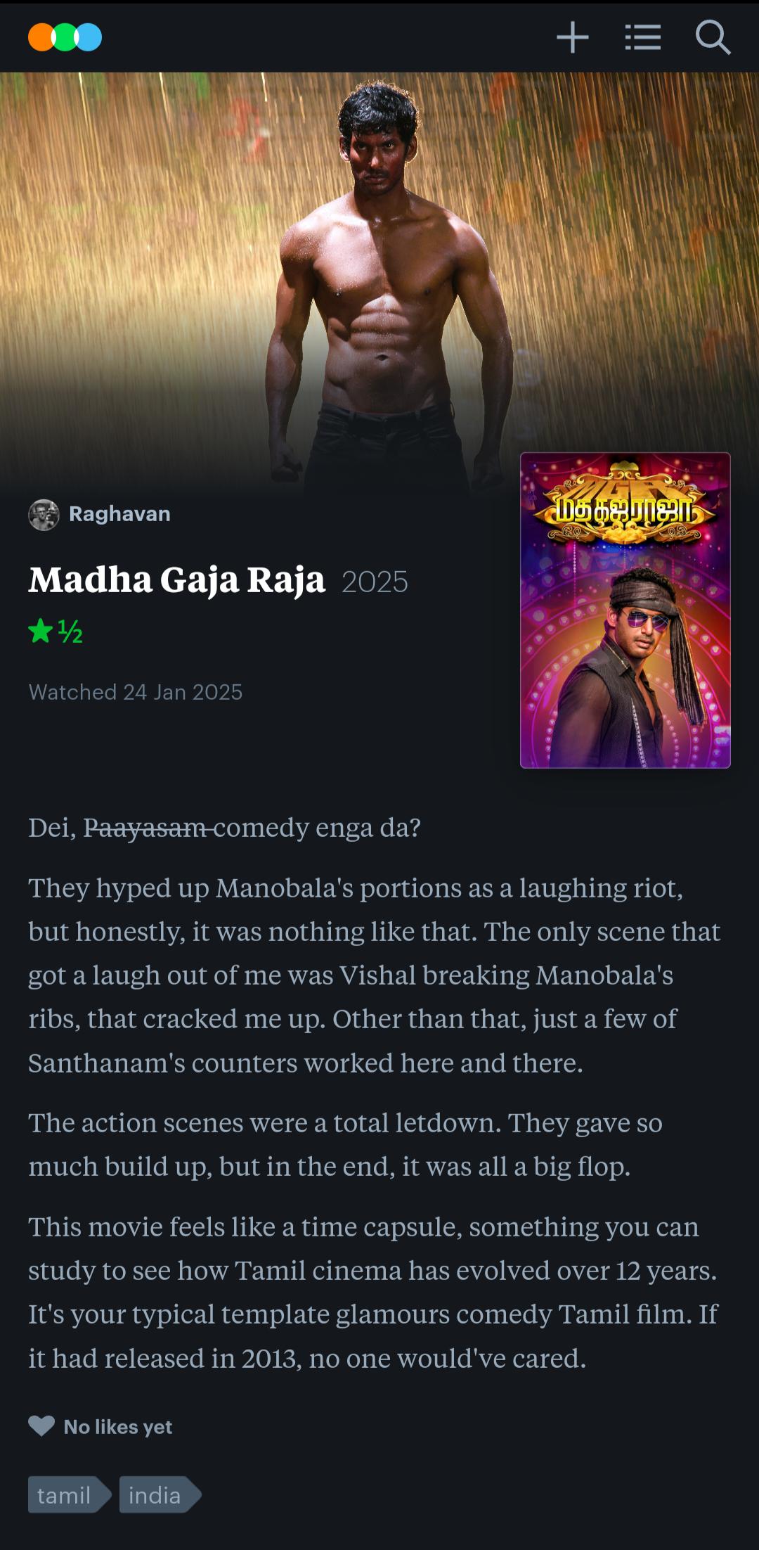 You guys were right about Madha Gaja Raja. I apologize. : rkollywood
