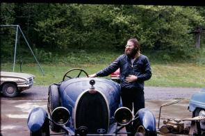 My stepfather in 1967 getting ready to take his Bugatti for a drive…..